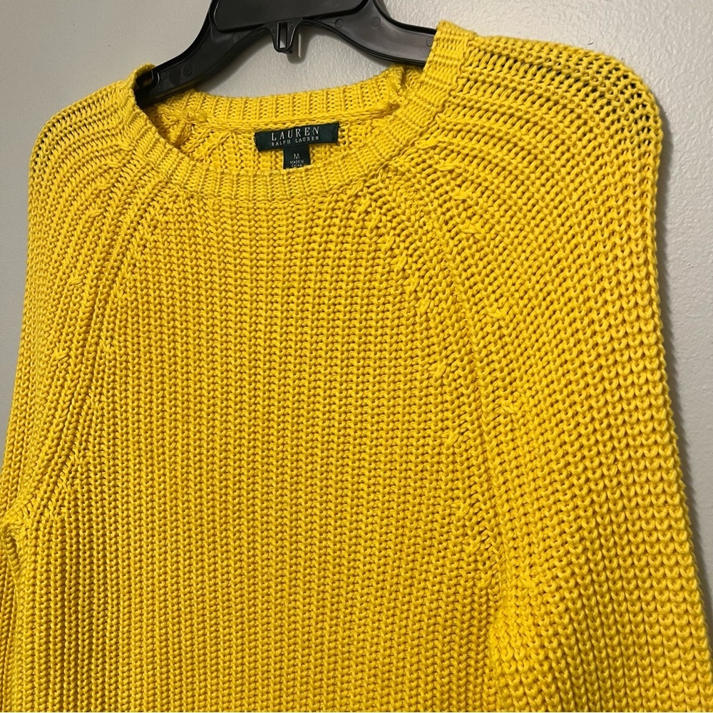 Lauren Ralph Lauren Yellow Crewneck Knit Sweater - Picture 4 of 9